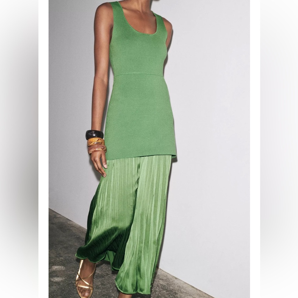 Zara PLEATED KNIT COMBINATION DRESS